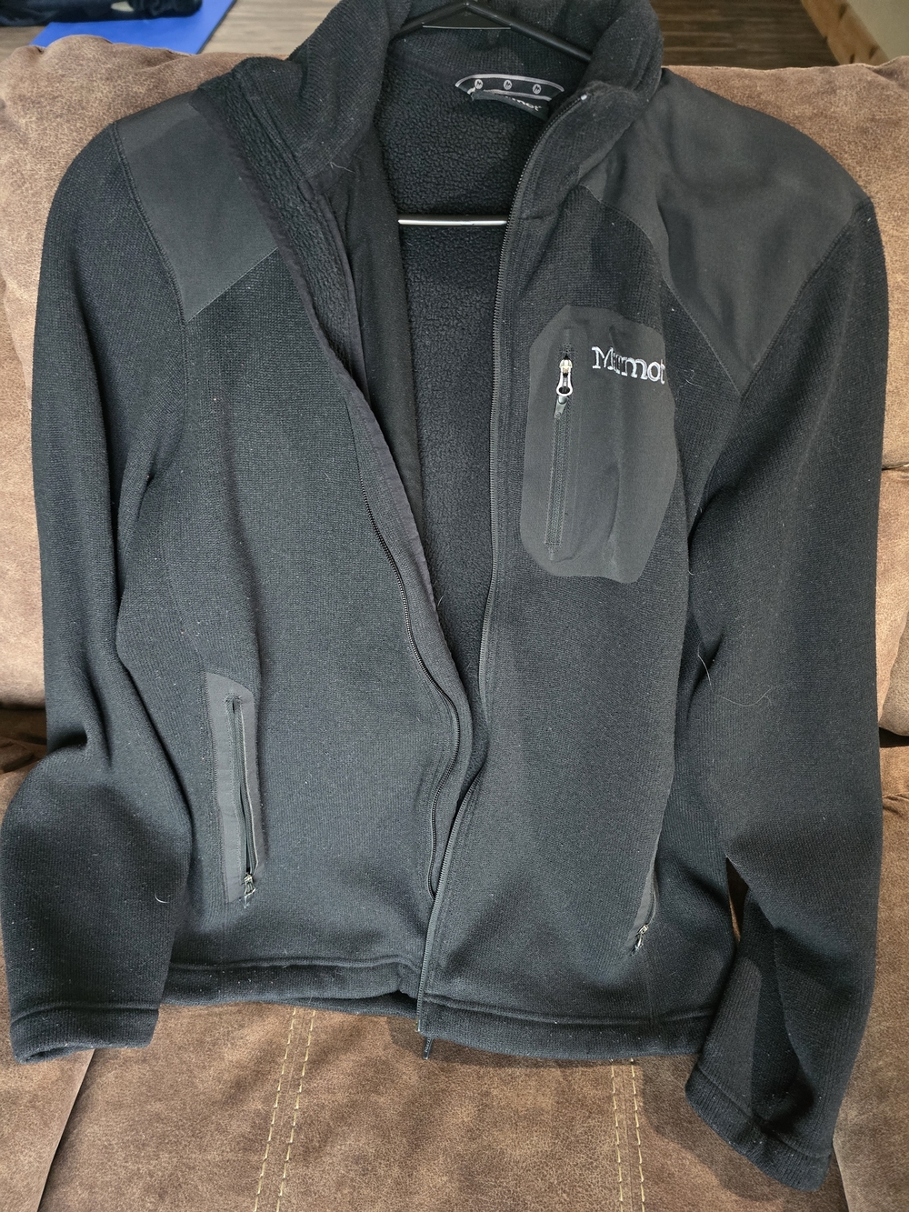 Marmot Black Lightweight Fleece Jacket with Zip Pockets